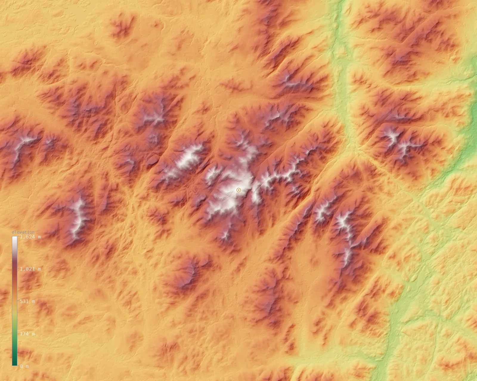 Interactive fine-resolution 3D elevation map of the Mount Marcy massif, from the Copernicus GLO-30 model