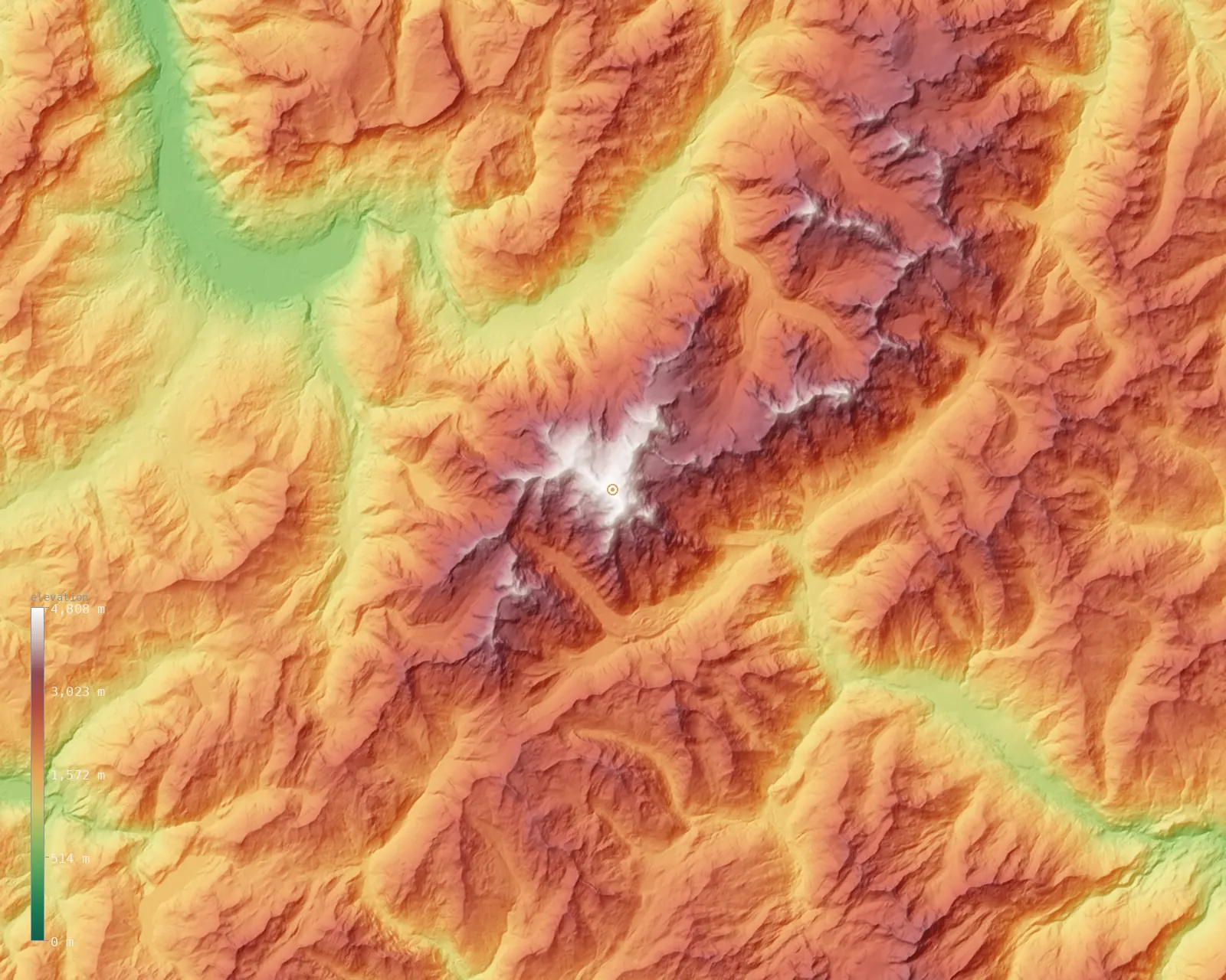 Interactive fine-resolution 3D elevation map of the Mont Blanc massif, from the Copernicus GLO-30 model