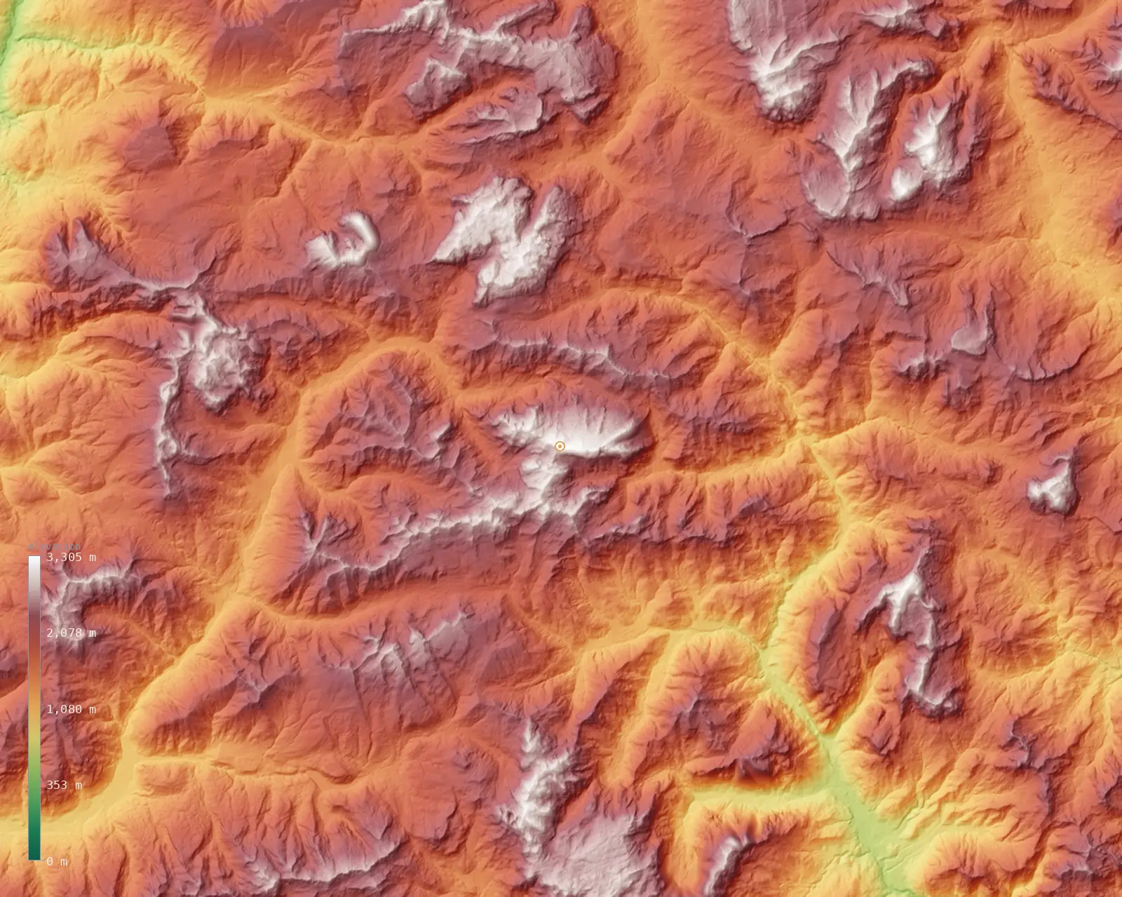 Interactive fine-resolution 3D elevation map of the Marmolada massif, from the Copernicus GLO-30 model