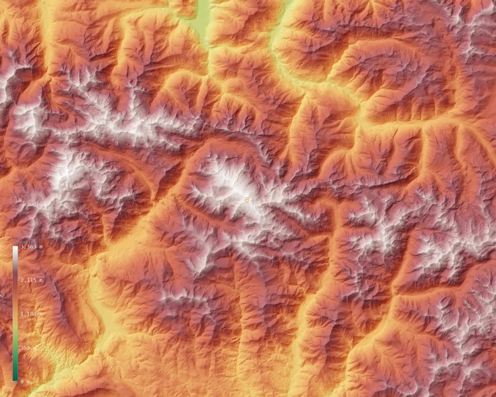 Interactive fine-resolution 3D elevation map of the Aneto massif, from the Copernicus GLO-30 model