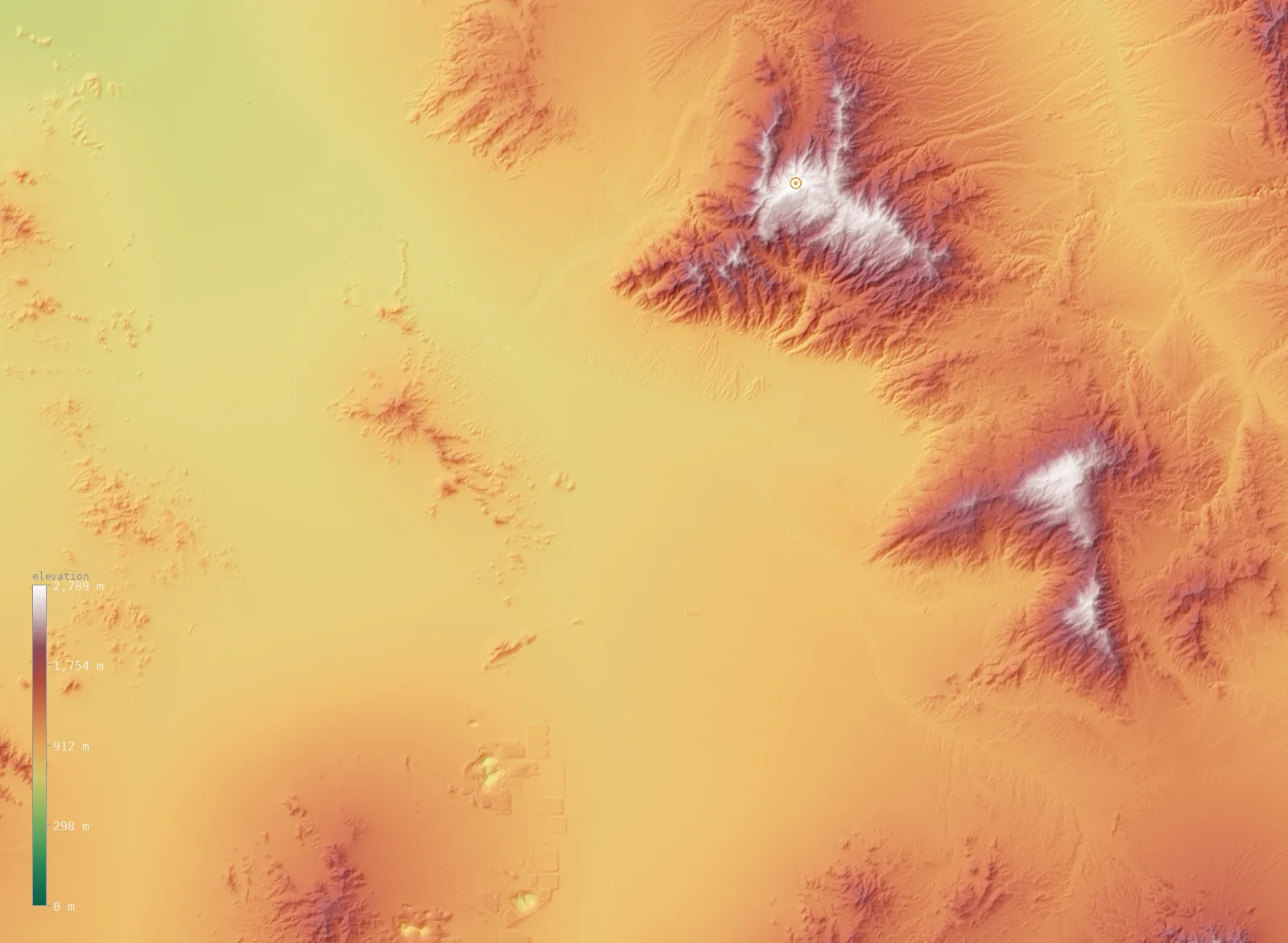 Interactive 3D elevation map of the Tucson, Arizona area, from the Copernicus GLO-30 model
