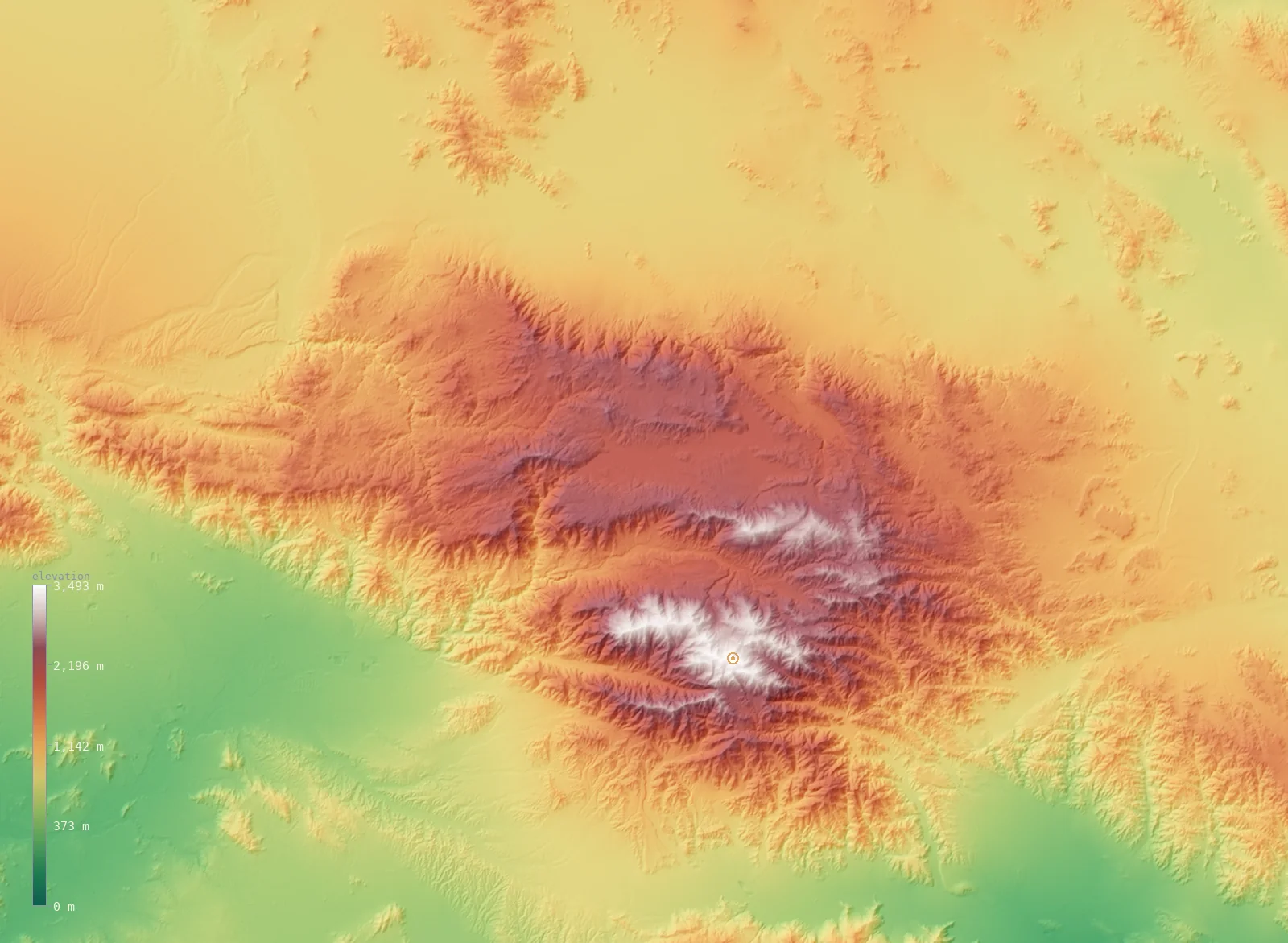 Interactive 3D elevation map of the Big Bear Lake, California area, from the Copernicus GLO-30 model