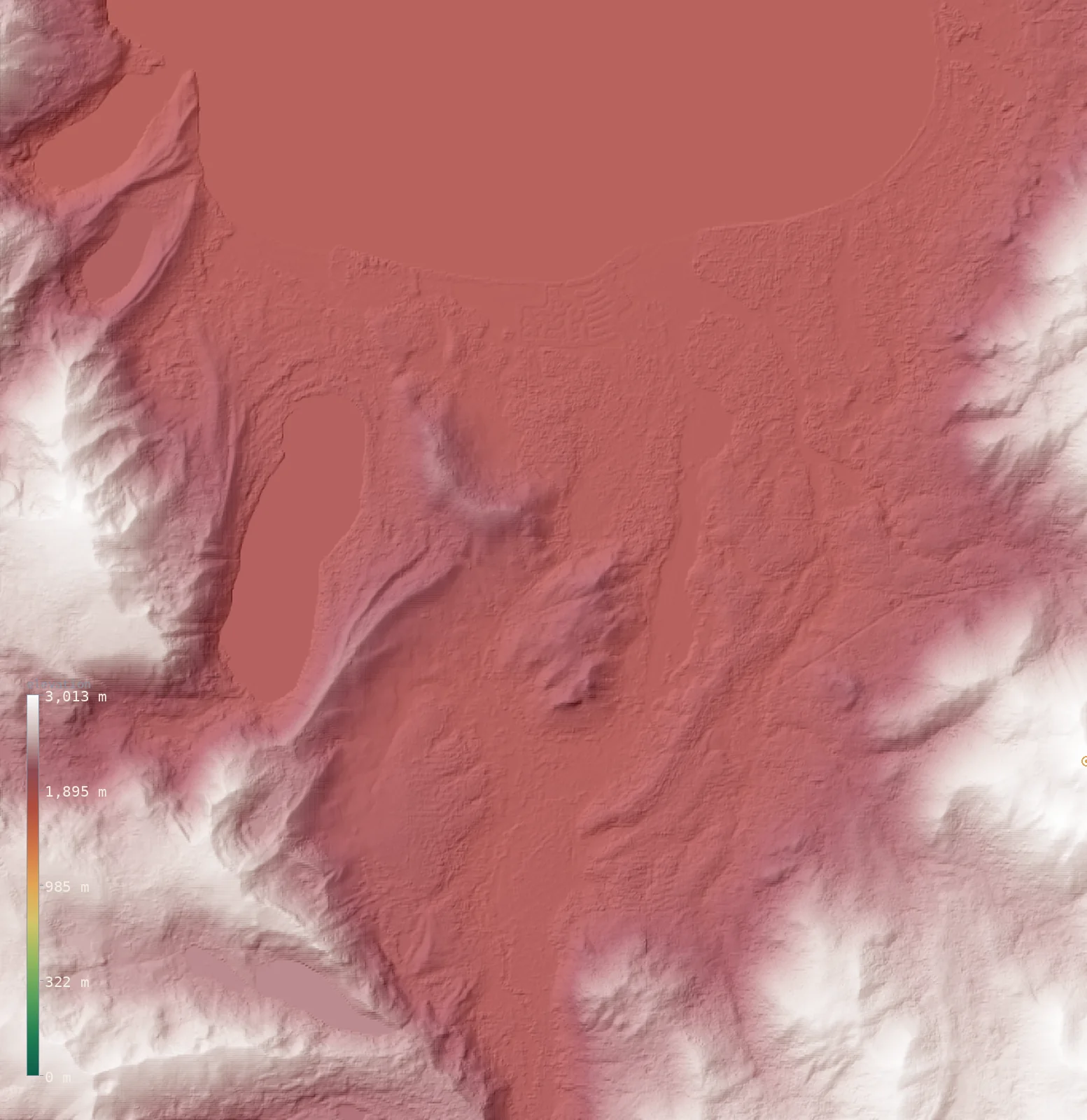 Interactive 3D elevation map of South Lake Tahoe's neighborhoods on real terrain, from the Copernicus GLO-30 model