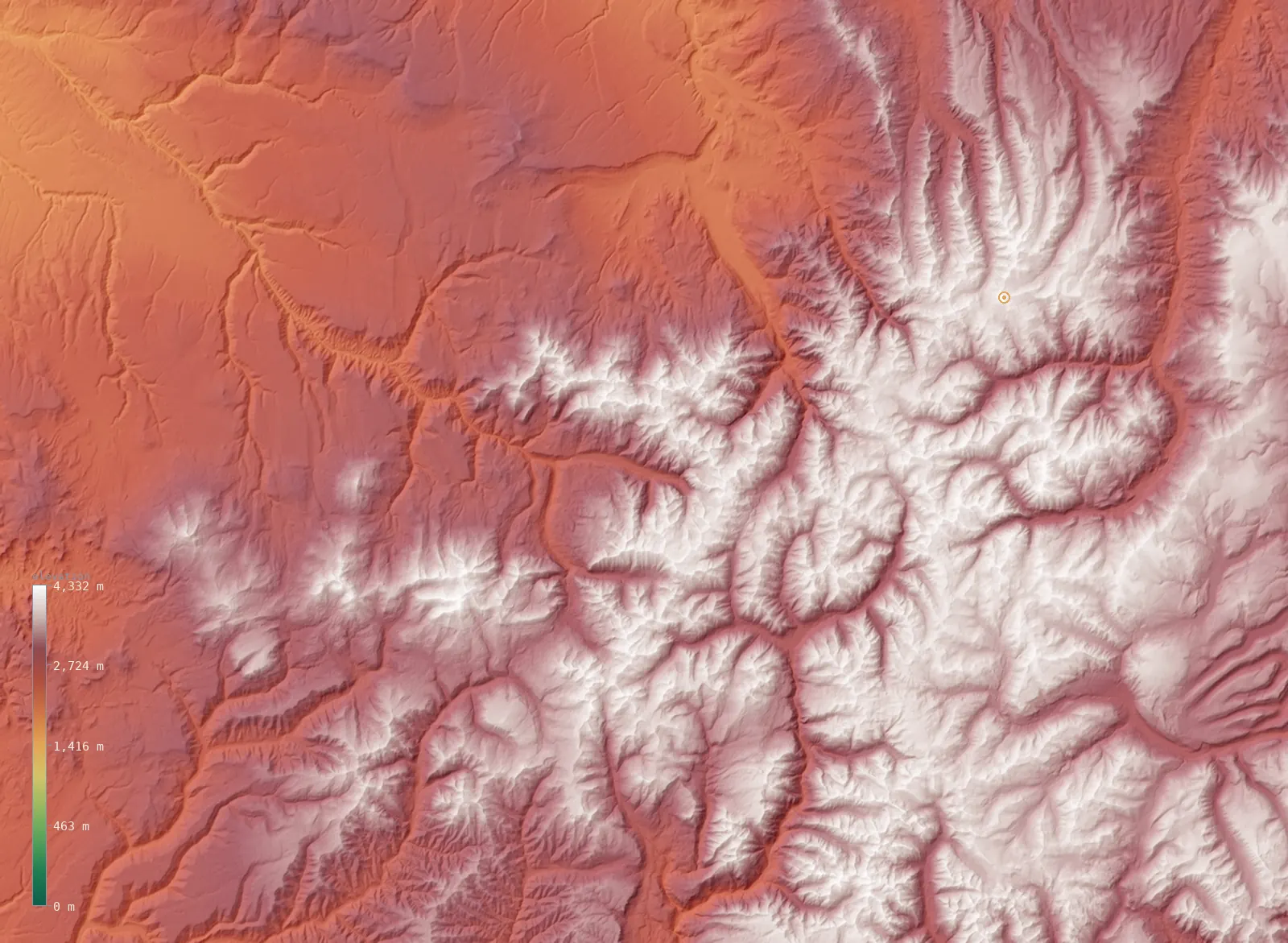 Interactive 3D elevation map of the Telluride, Colorado area, from the Copernicus GLO-30 model