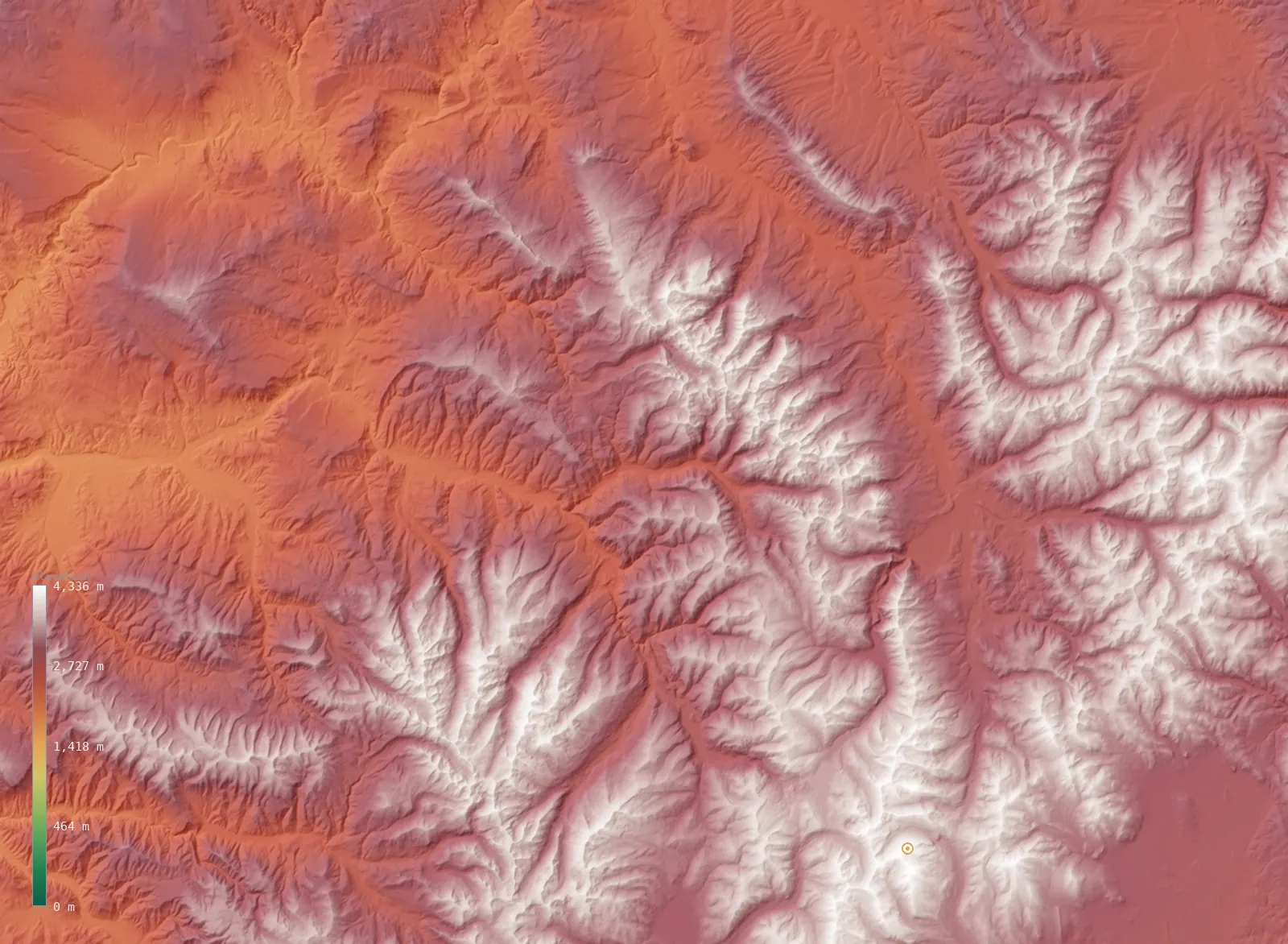Interactive 3D elevation map of the Vail, Colorado area, from the Copernicus GLO-30 model