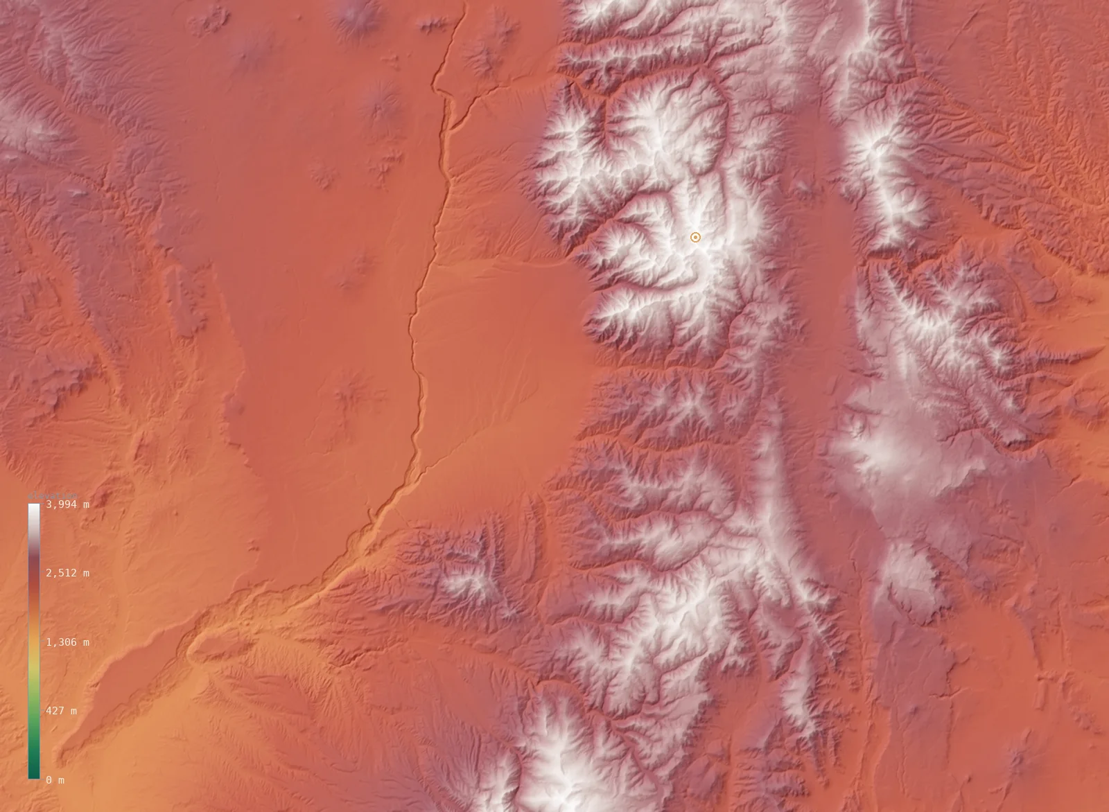 Interactive 3D elevation map of the Taos, New Mexico area, from the Copernicus GLO-30 model