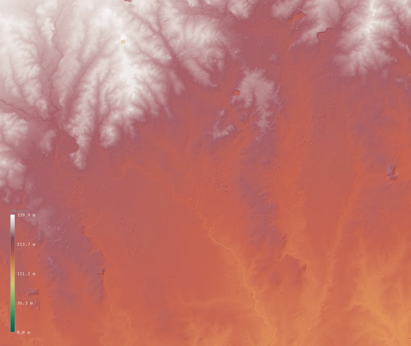Interactive 3D elevation map of San Antonio's neighborhoods on real terrain, from the Copernicus GLO-30 model