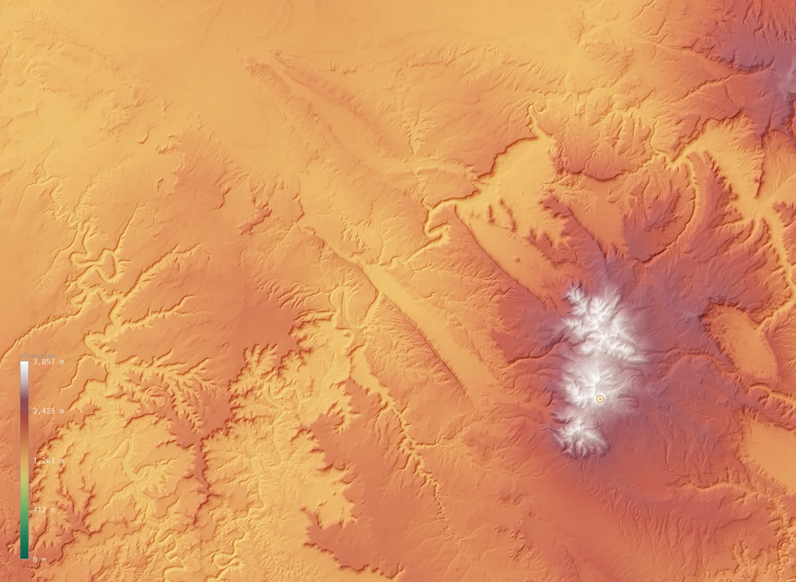 Interactive 3D elevation map of the Moab, Utah area, from the Copernicus GLO-30 model